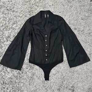 2000s NWT Bisou Bisou Flare Sleeve Body Suit Size Small